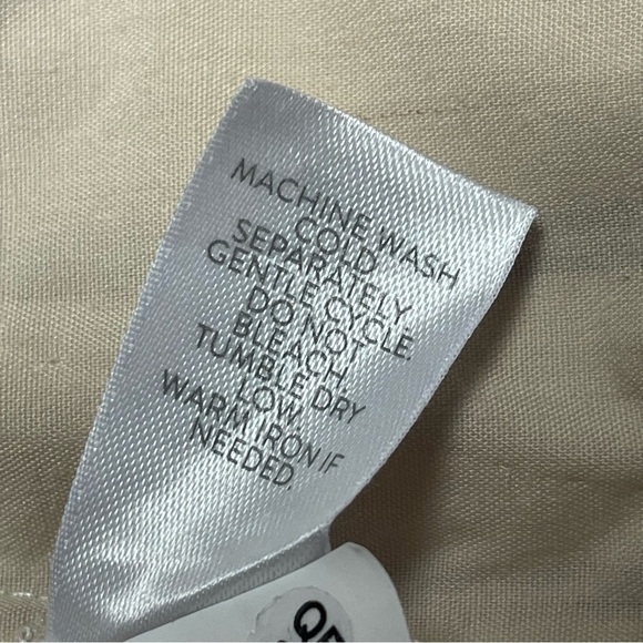 J. Jill Wide-Leg Linen Blend Pants Cream Navy Striped Coastal Preppy Womens 8 - Picture 10 of 13